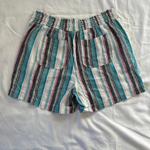 Briggs Stripe Linen Blend Drawstring High Waist Shorts (Set of 3) | Size M - Picture 2 of 9
